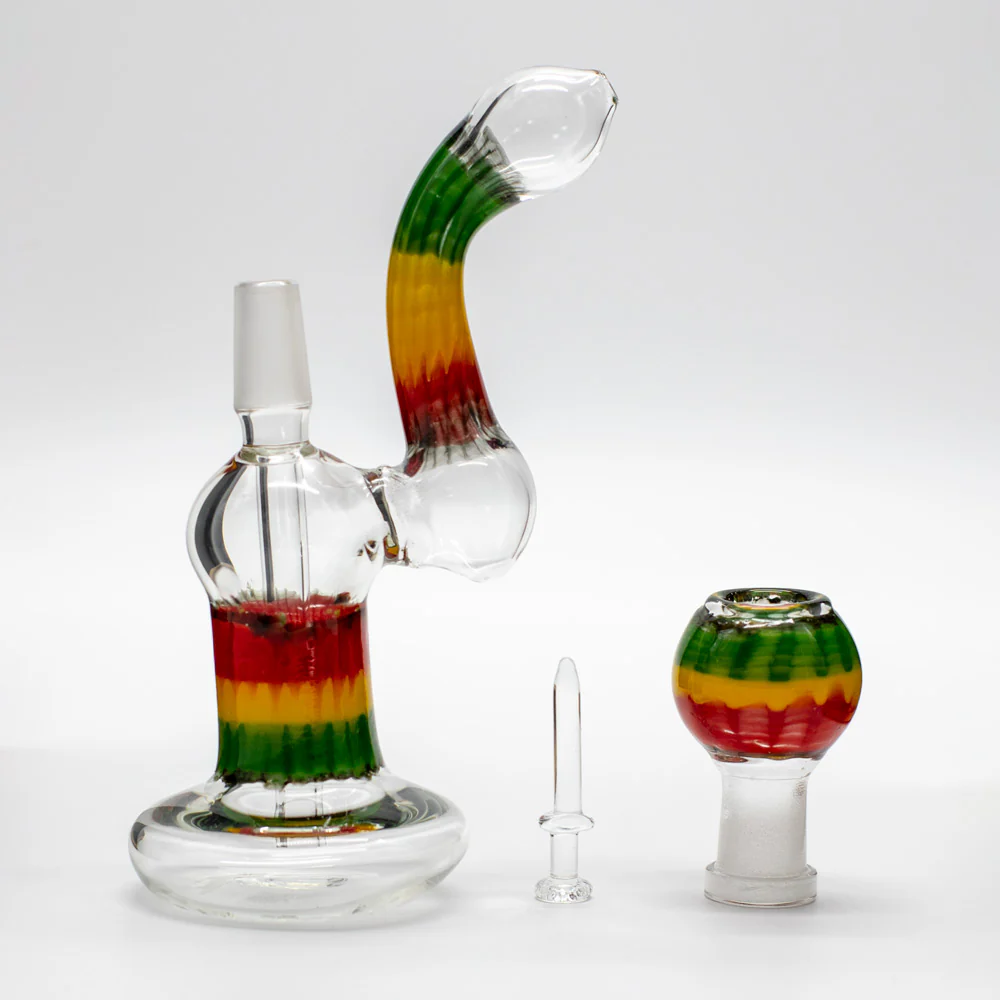 21CM RASTA DAB SETUP GLASS BUBBLER - Image 5