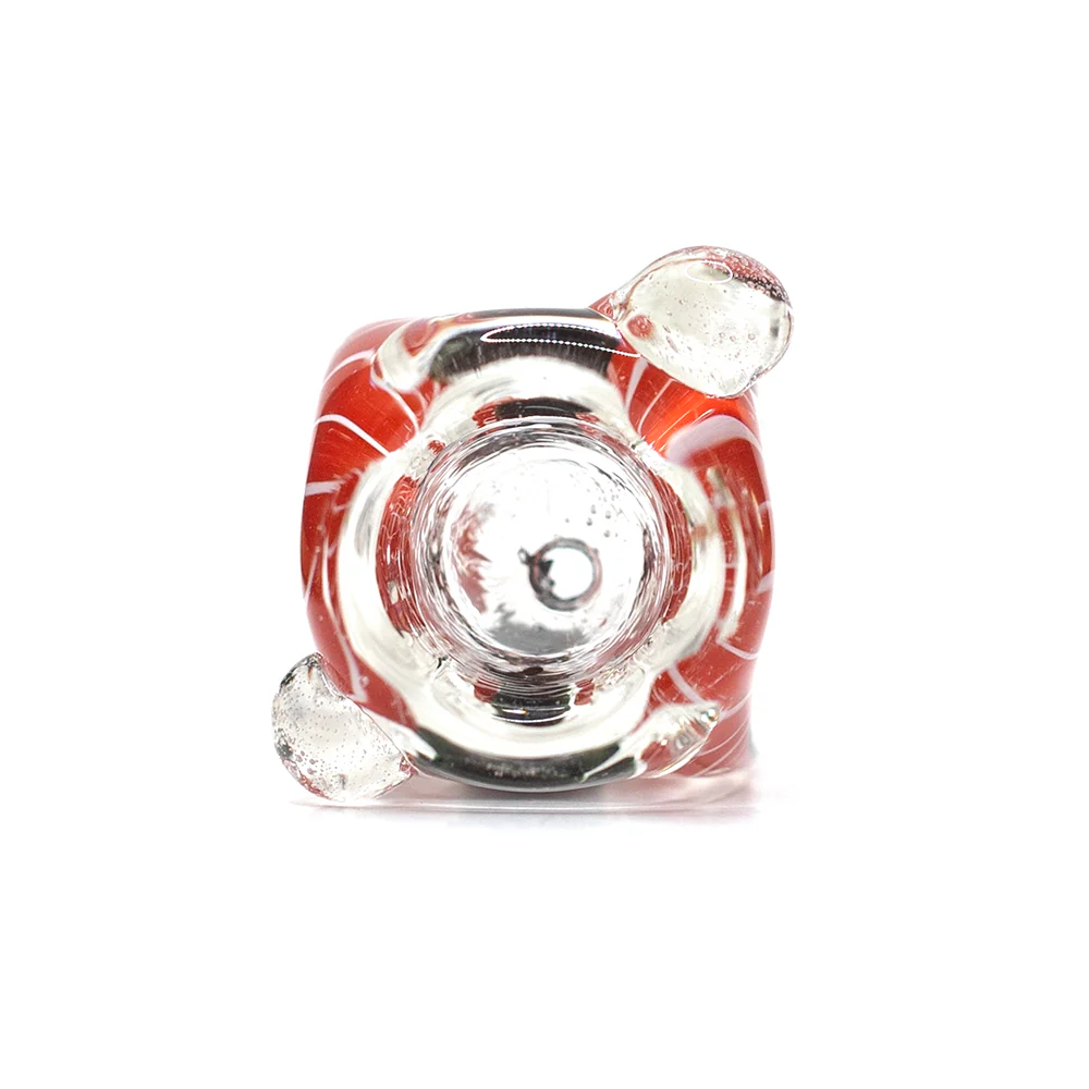 Glass Cone Square 18mm Red & White Swirls - Image 2