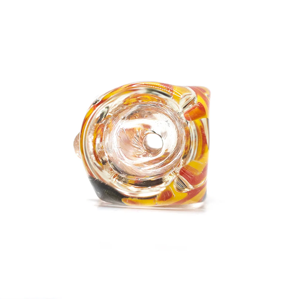 Glass Cone Square 14mm Red, Yellow Swirls - Image 2