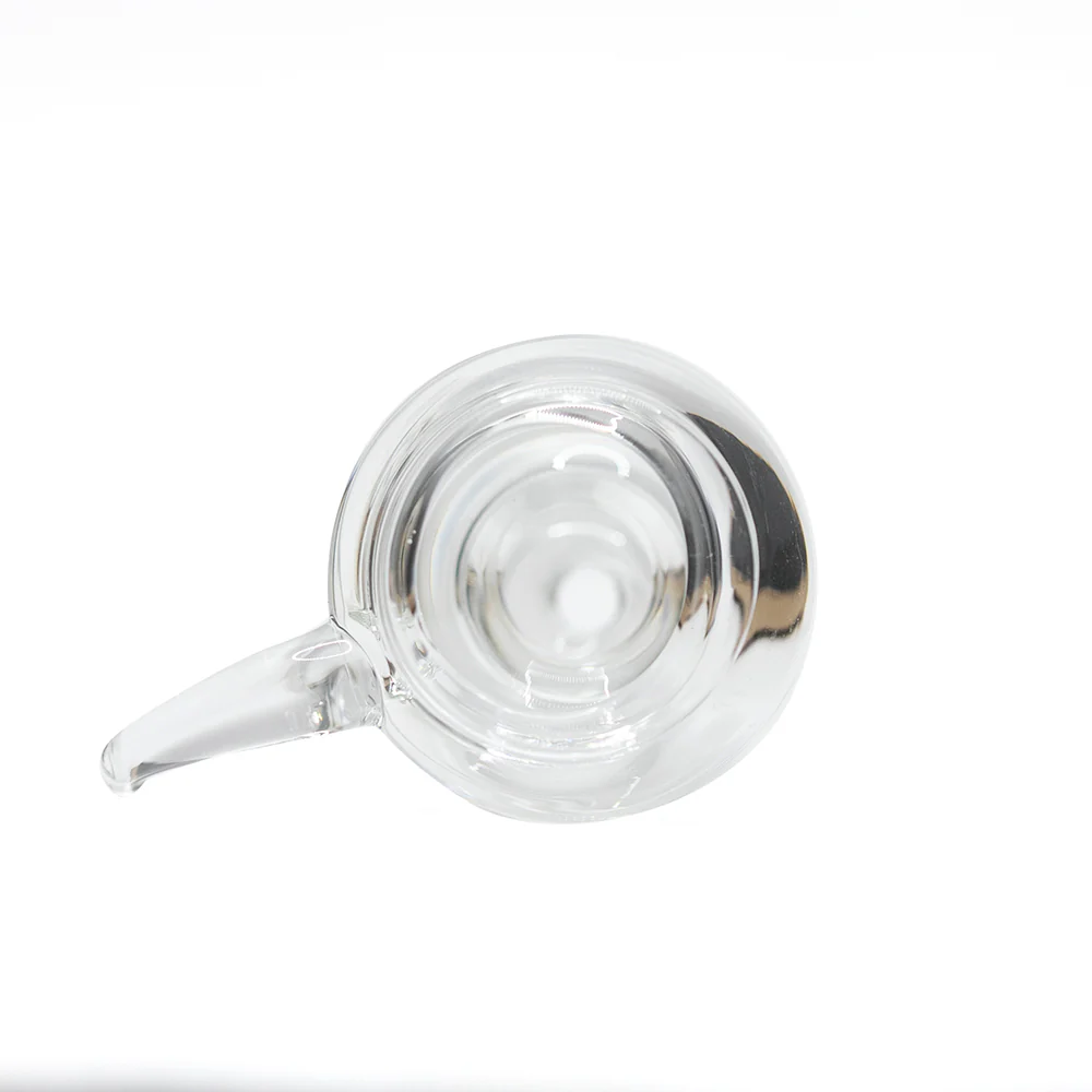 Glass Cone Large Double Bubble Clear 18mm with Curved Handle - Image 2