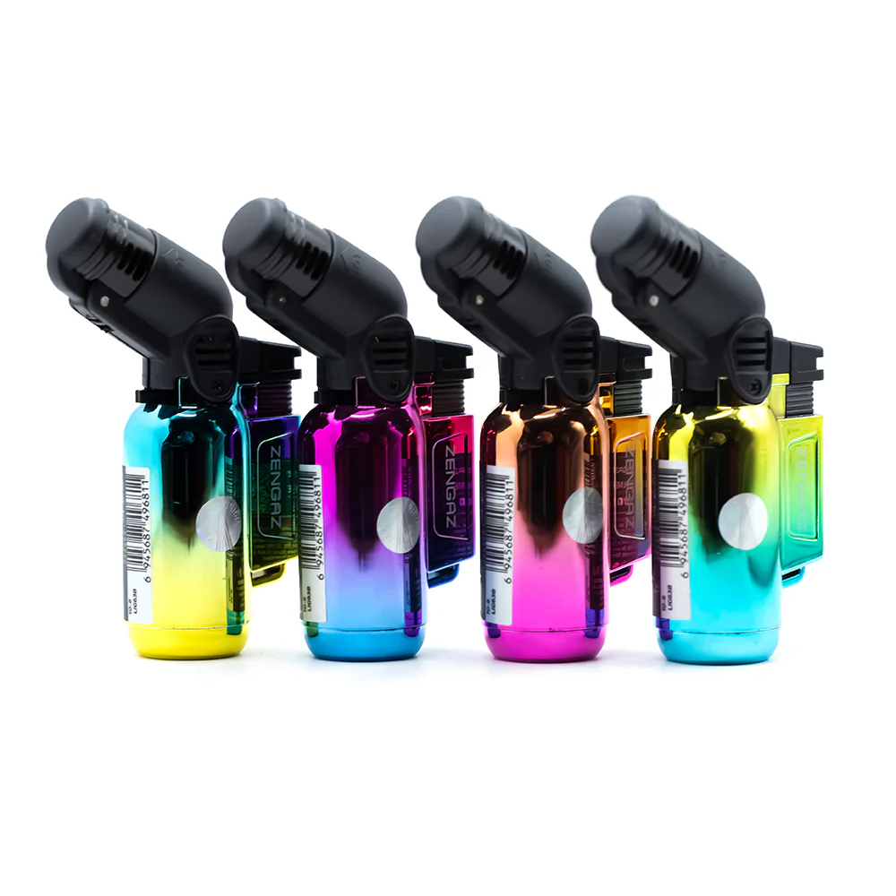 ANGLED JET LIGHTER - MIRROR FINISH - ASST COLOUR