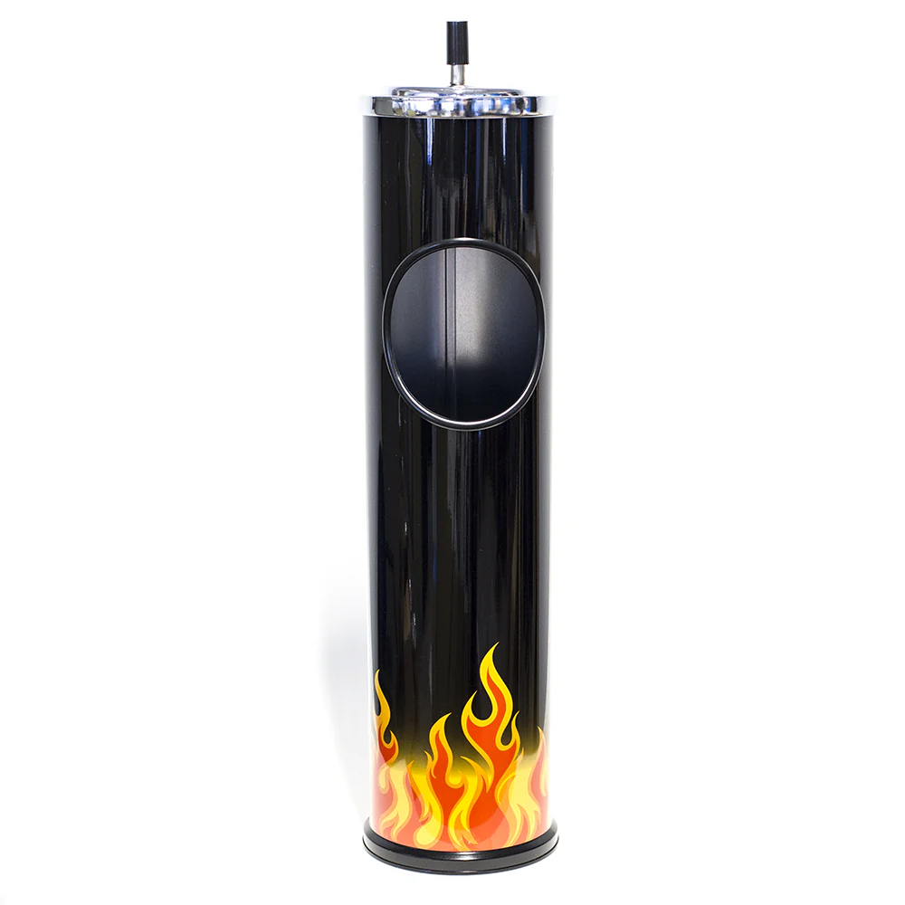 ASHTRAY - 60CM BLACK W/ FLAMES - Image 2