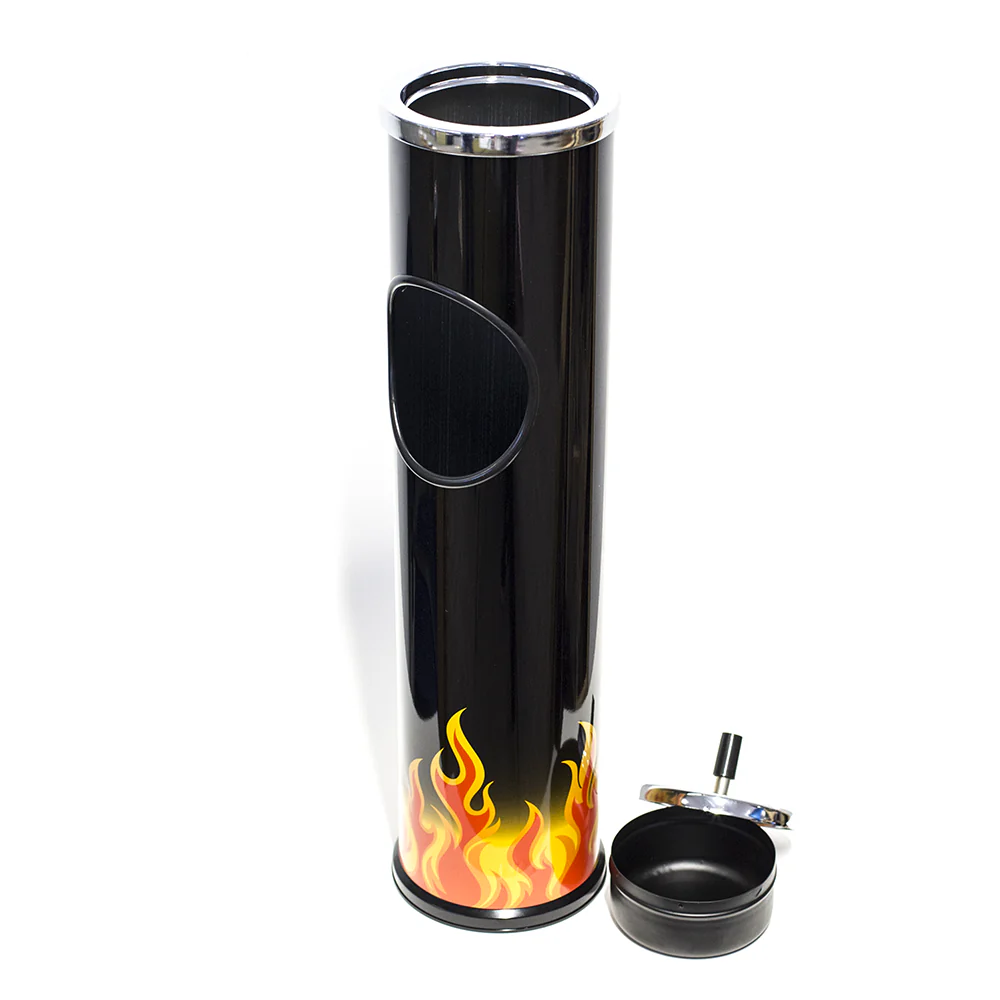 ASHTRAY - 60CM BLACK W/ FLAMES - Image 4