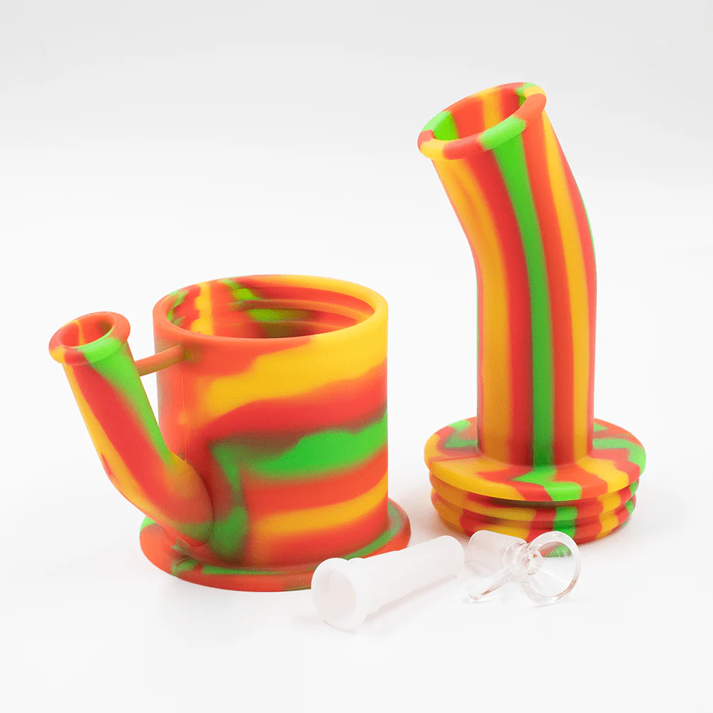 Bent Short Stack Silicone Bong - Image 14