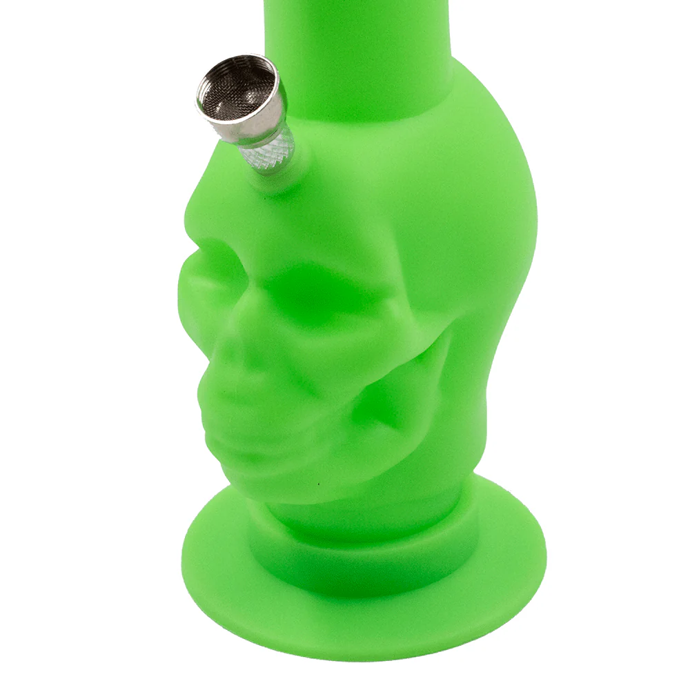 Skull Silicone Bong - Green Glow - Image 3