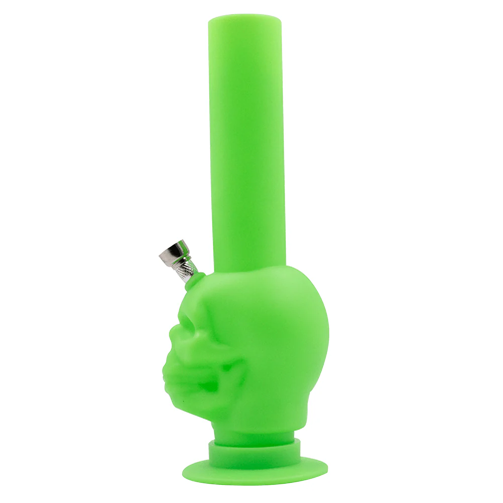 Skull Silicone Bong - Green Glow - Image 4