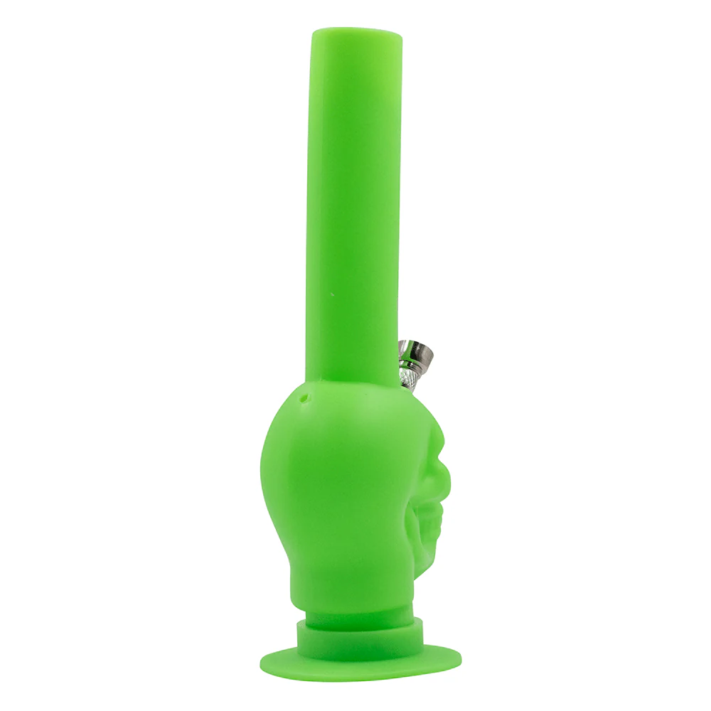 Skull Silicone Bong - Green Glow - Image 5