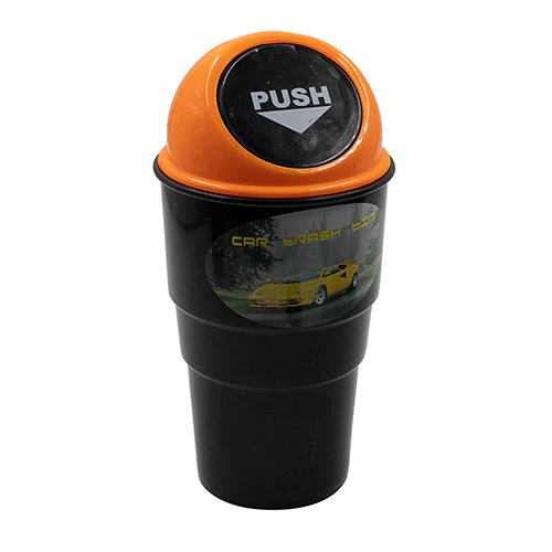 Butt Bin Black With Lid Ash Tray - Image 3