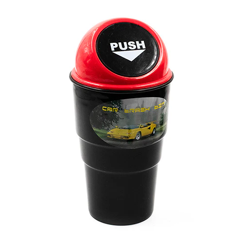 Butt Bin Black With Lid Ash Tray - Image 5