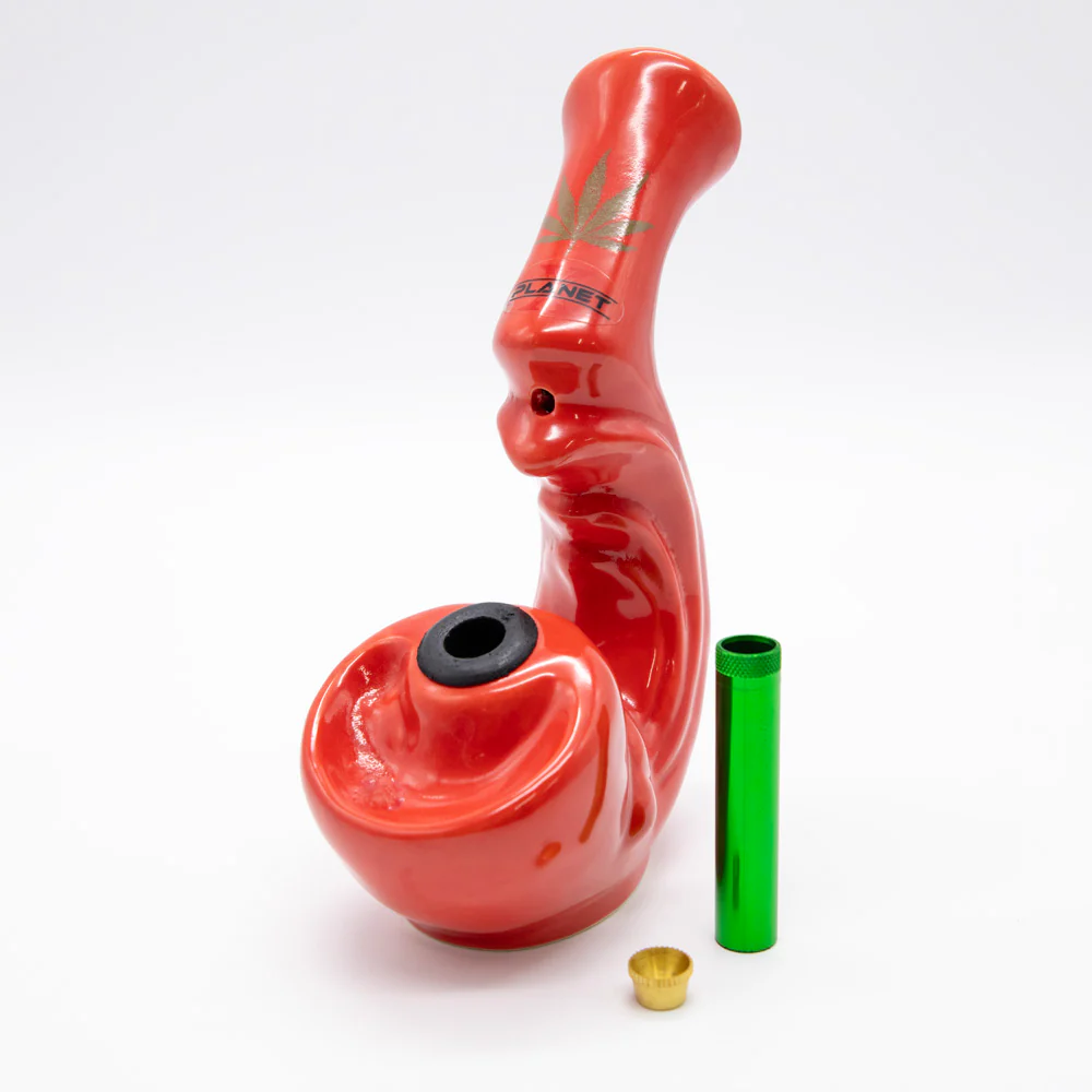 Sherlock Gripper Ceramic Bong - Red - Image 6