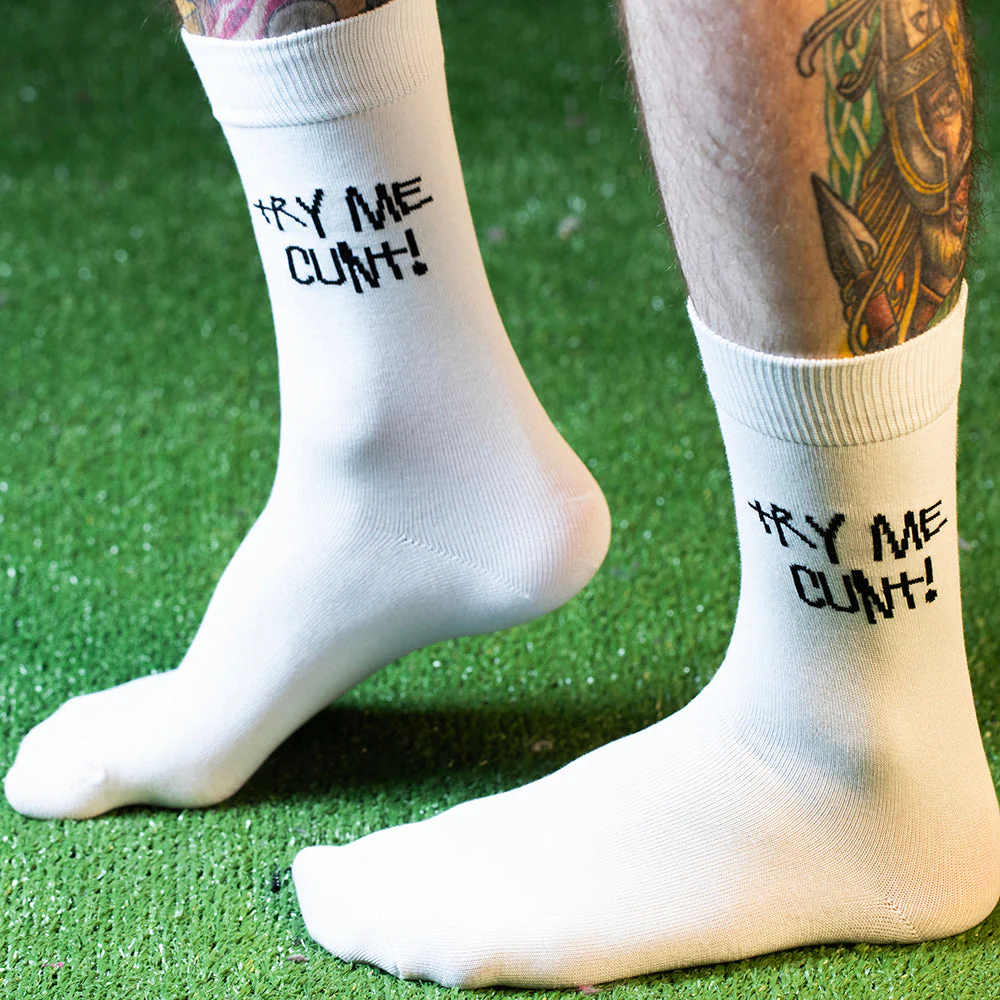 Highlines Try Me C**t Crew Socks - Image 2