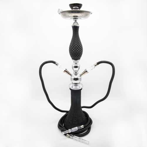 Flower Pattern Glass Chrome Metal Hookah - Image 6
