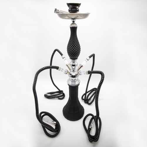 Flower Pattern Glass Chrome Metal Hookah - Image 7
