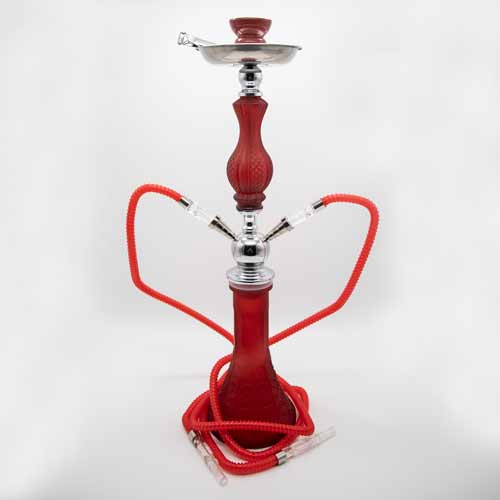 Flower Pattern Glass Chrome Metal Hookah - Image 8