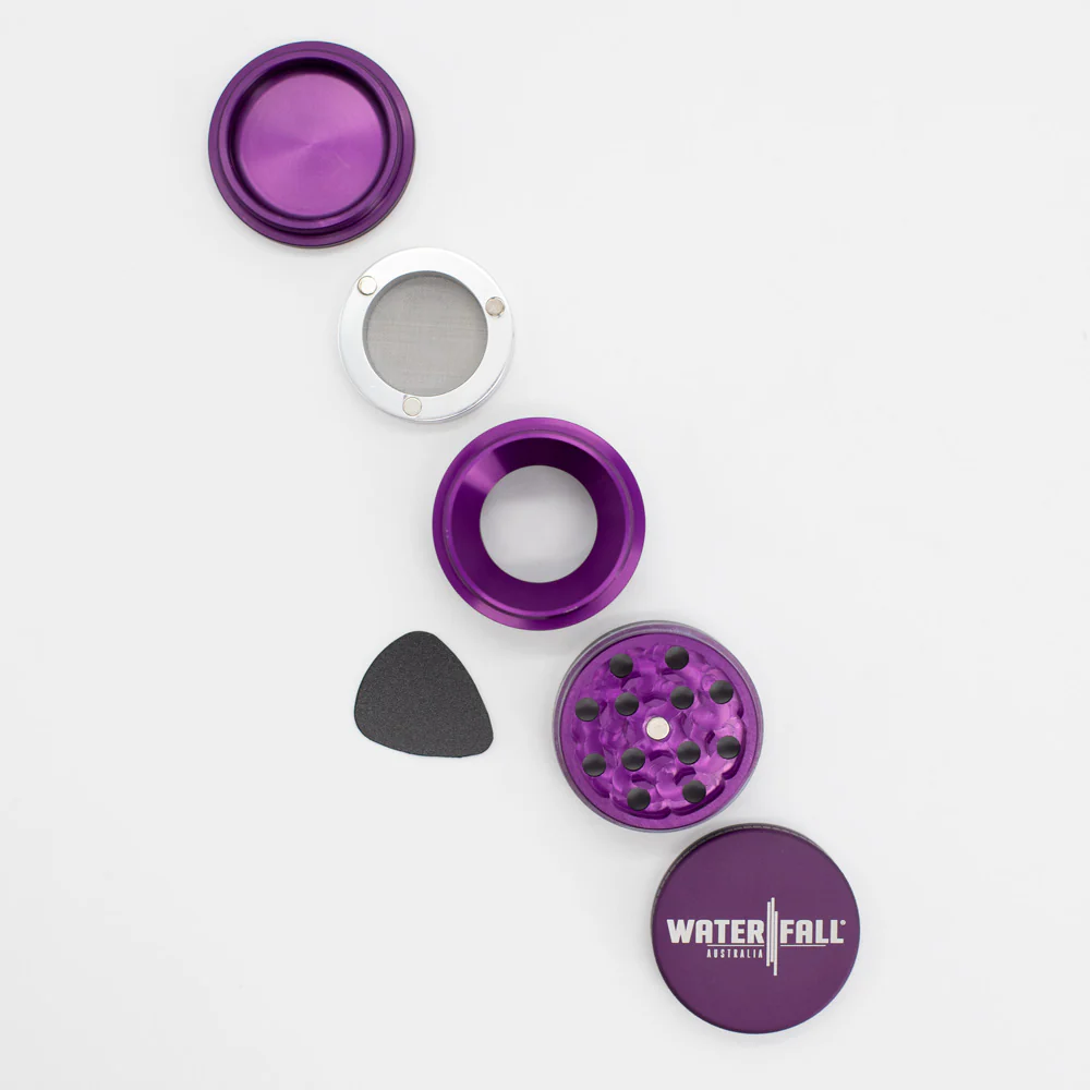 Four-Part Aluminium Grinder with Removable Screen - Matte Dark Purple (43mm) - Image 3