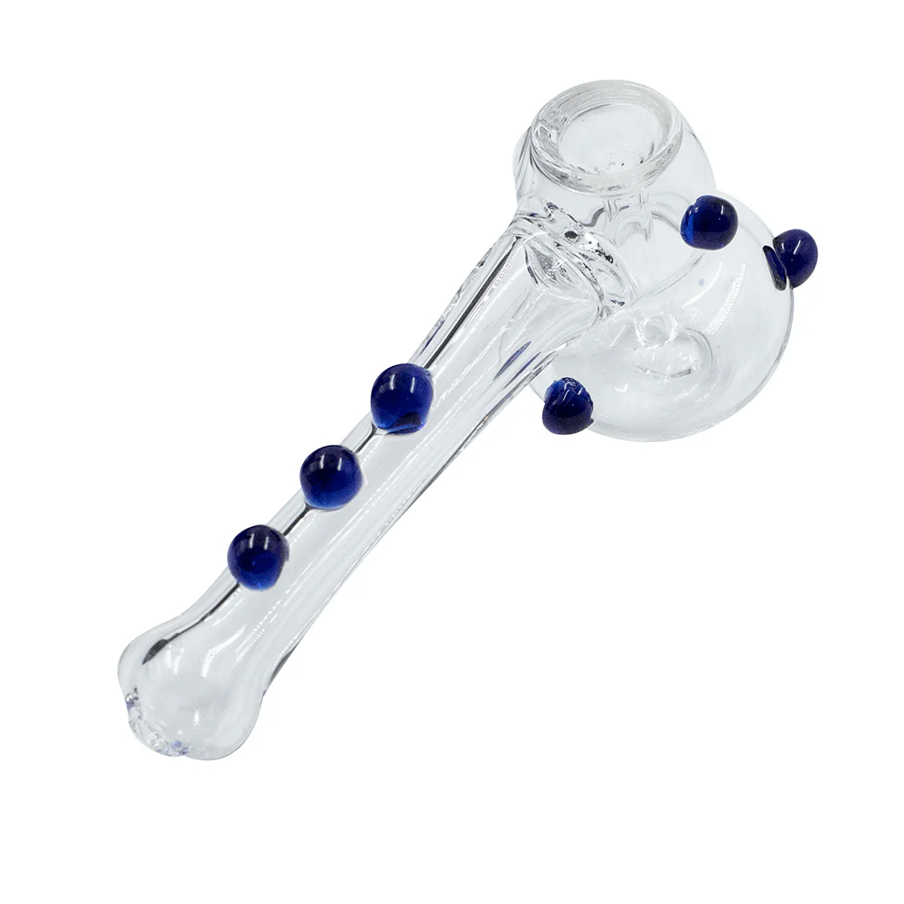 Glass Hammer Bong - Clear with Blue Dots - Image 3