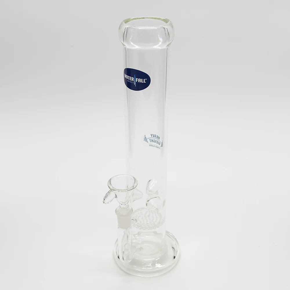 Glass Bong- D8 Straight Clear W/Honeycomb Catcher 25cm H 4mm Th
