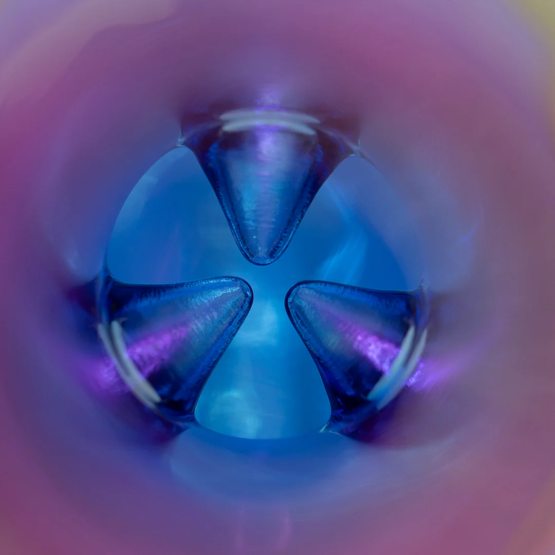 Glass Bong Purple/Blue - Flower Power and Butterflies - Image 4