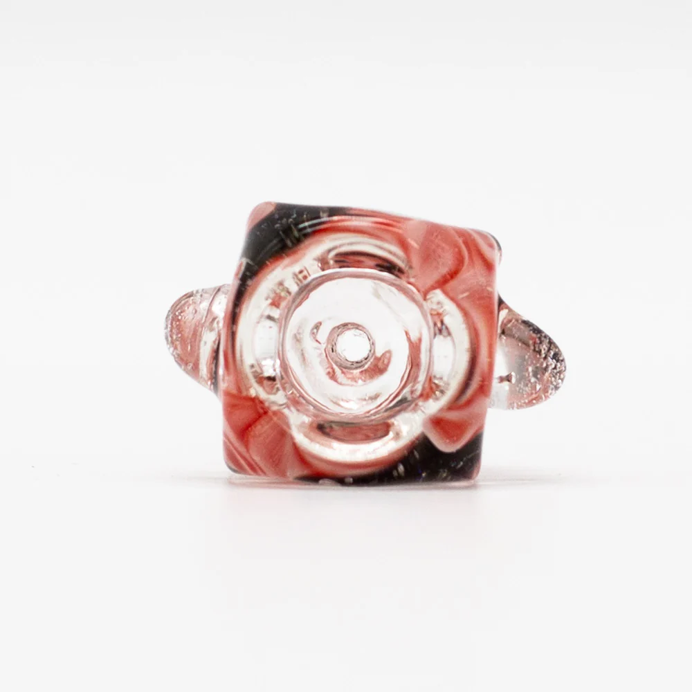 Square Swirls Glass Cone  - Red & White - 14mm - Image 3