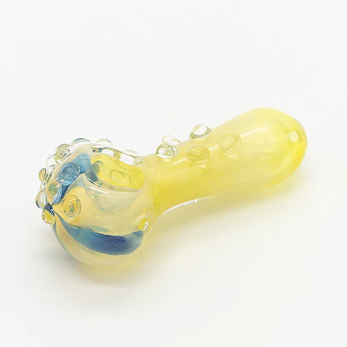 Glass Pipe- Clear Bump Trail W/Pale Blue White Beach Bowl #12 - Image 2