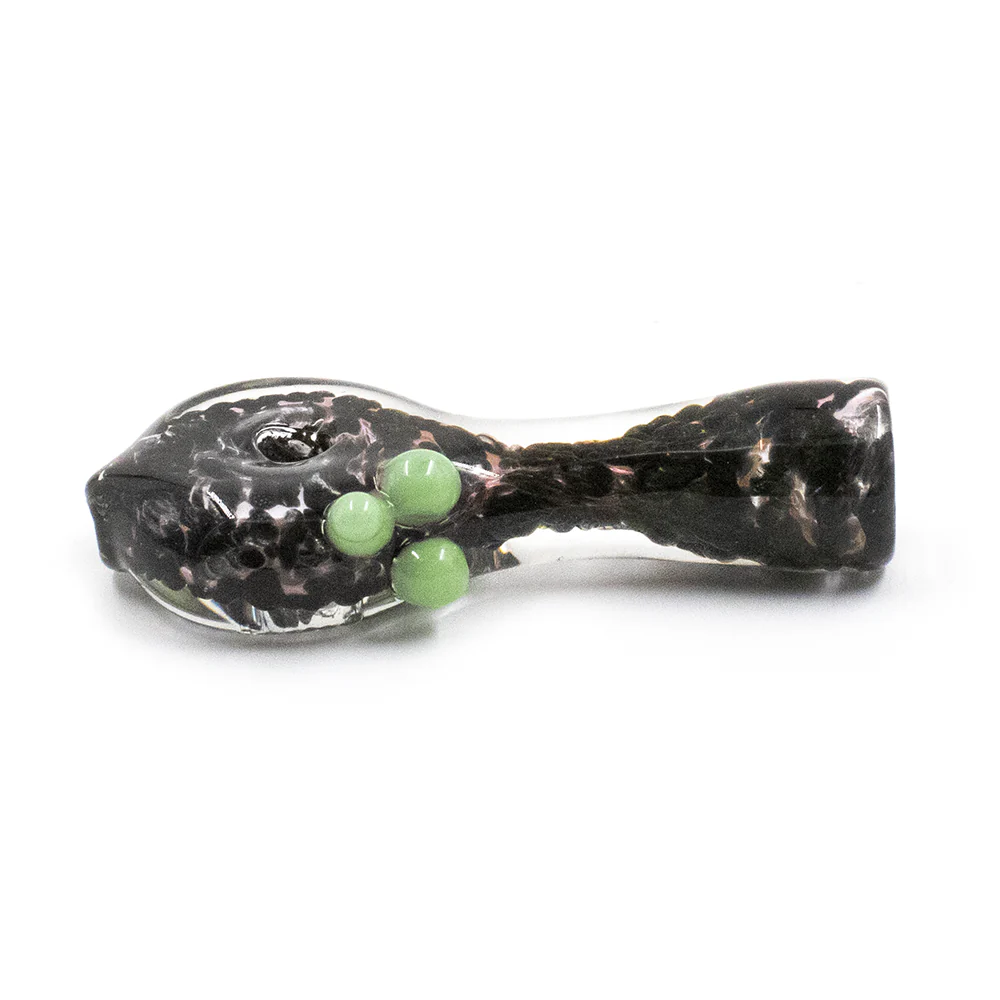 GLASS PIPE- DOUNUT INNER BLUE TO GREEN W/3 BUMPS #31 - Image 4