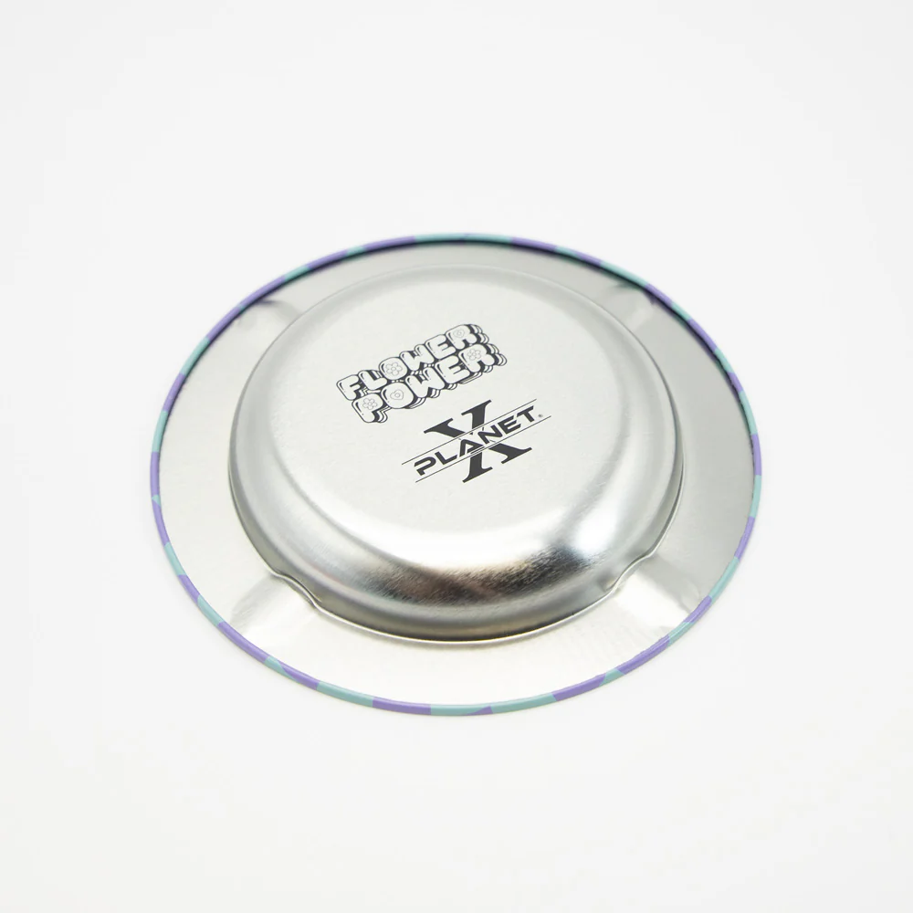 Green & Purple Checkers Metal Ashtray - Image 3