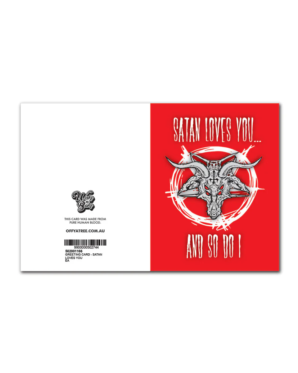 GREETING CARD - SATAN LOVES YOU WAKE N BAKE - Image 4
