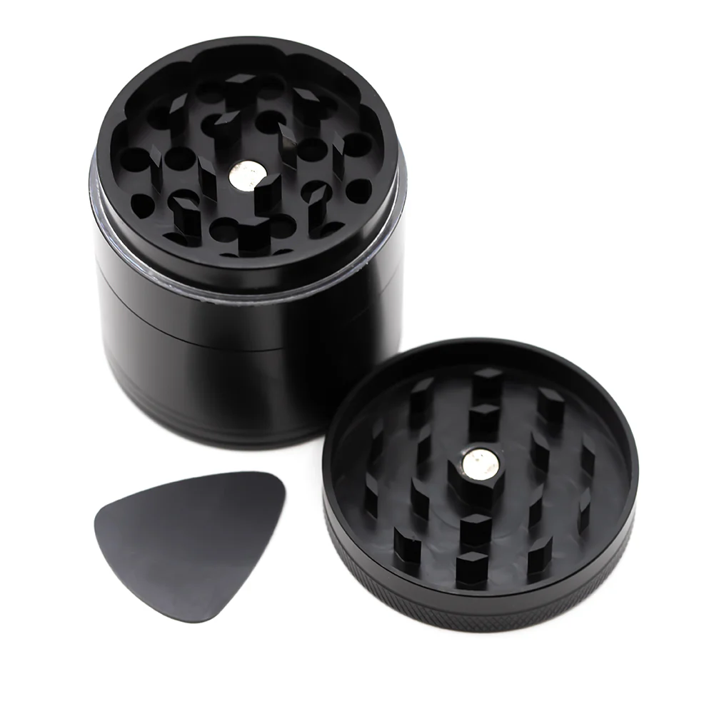 Four-Part Aluminium Grinder with Removable Screen - Black (50mm) - Image 3
