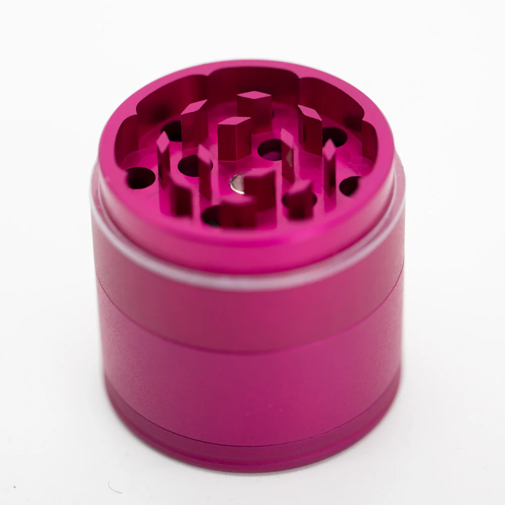 Four-Part Aluminium Grinder with Removable Screen - Matte Pink (43mm) - Image 3
