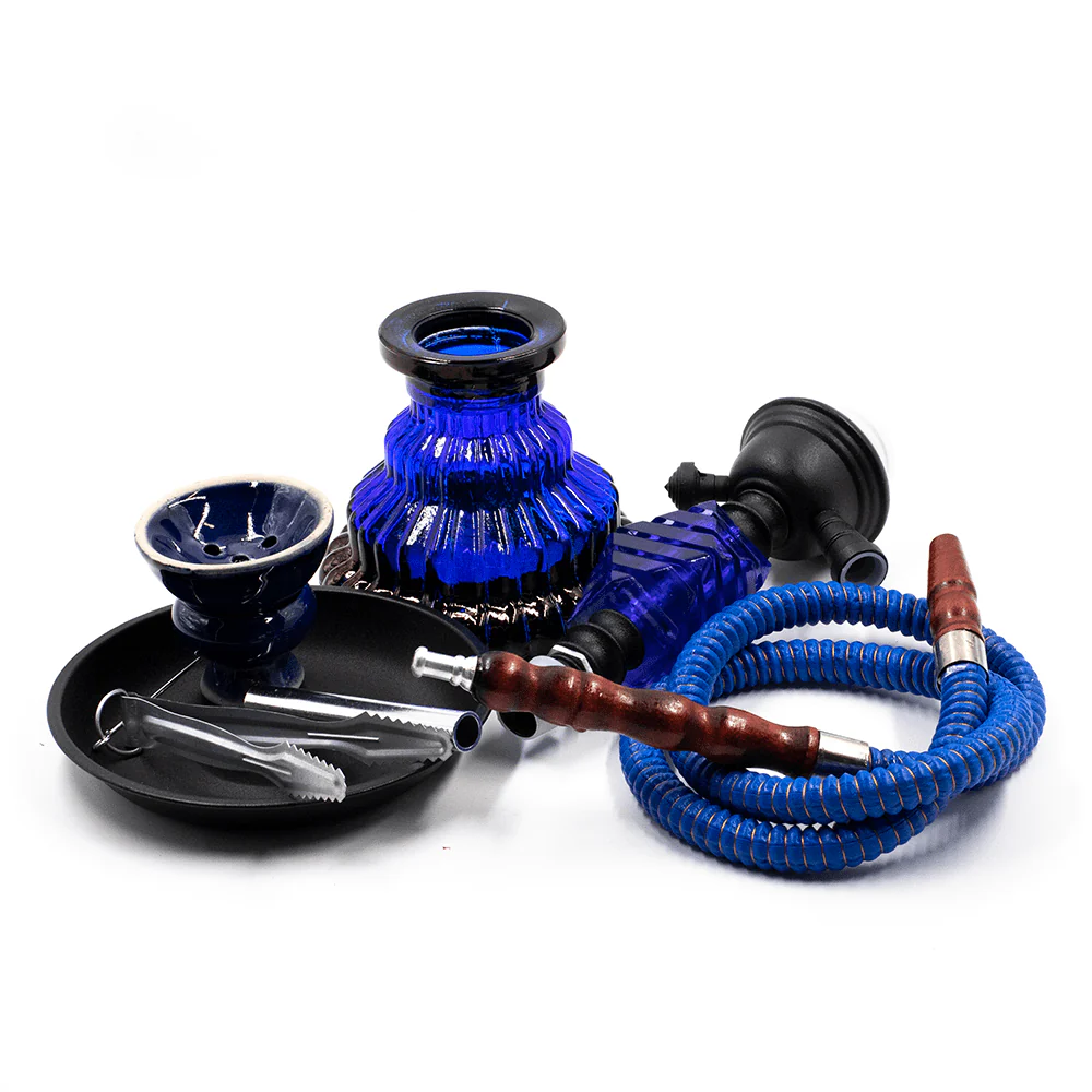 HOOKAH- 1 HOSE CHANDELIER BLUE GLASS 55CM - Image 2