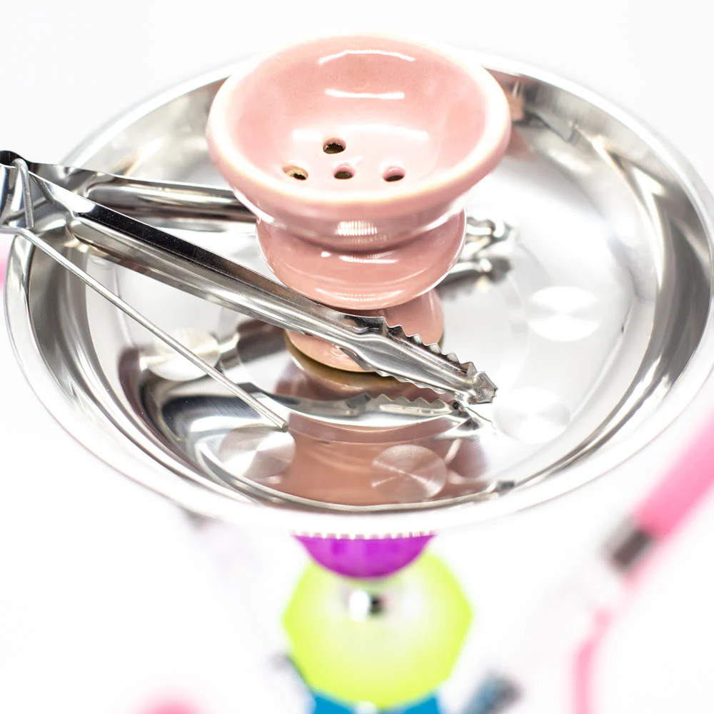 Rainbow Jelly Stack Acrylic Chrome Metal Hookah [Four Hose] - Image 2
