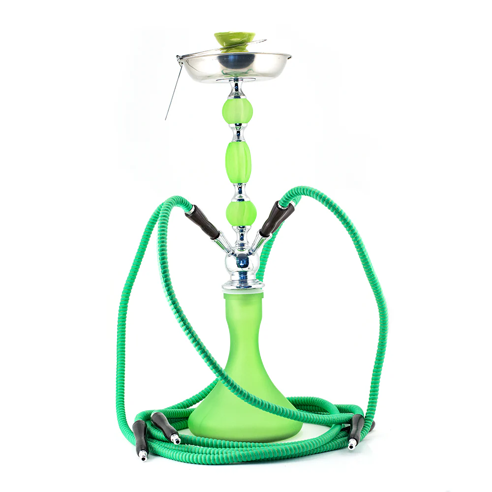 HOOKAH - 4 HOSE - 65CM - MATTE LIME GREEN & CHROME
