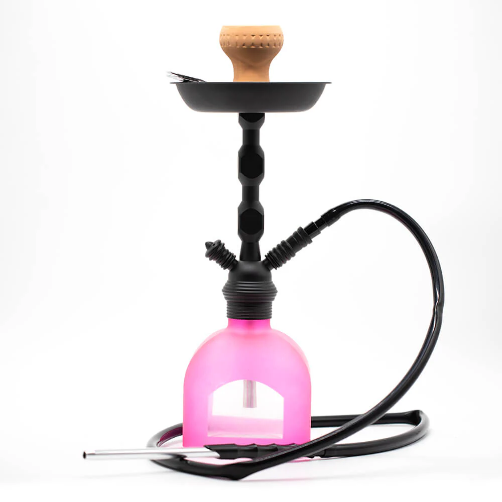 Hookah - 44cm Black w/ Pink Base 1 Hose