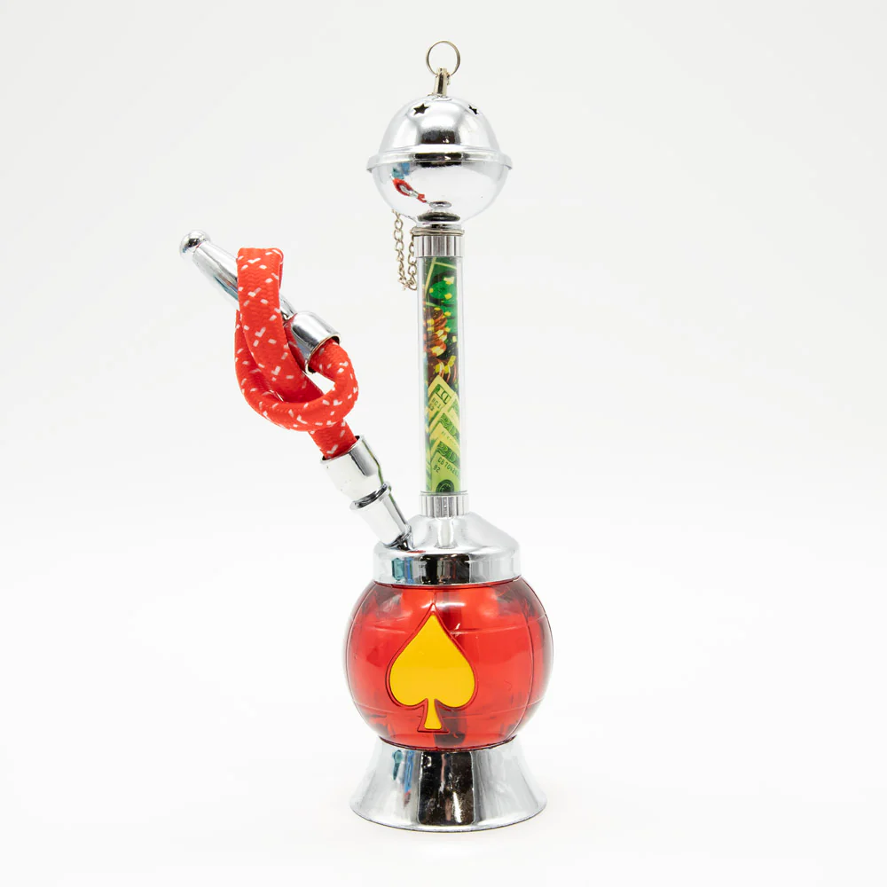 Red Bubble With Spade Hookah [One Hose] - Image 2