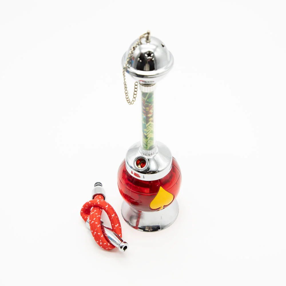 Red Bubble With Spade Hookah [One Hose] - Image 4