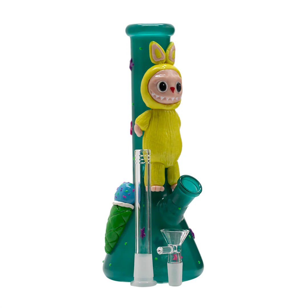 Aqua Bong with Yellow Lafufu - Glass Bong - Image 3