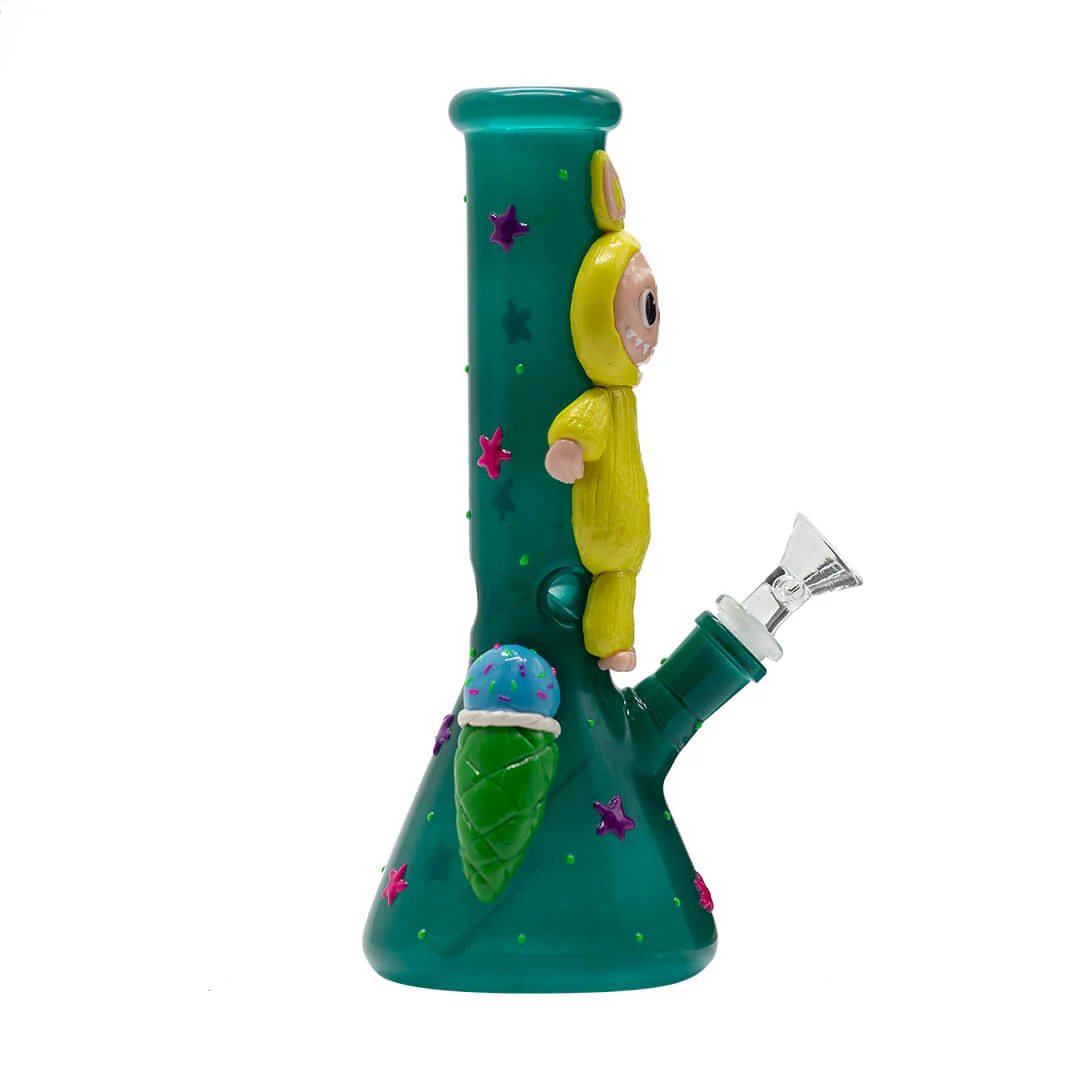 Aqua Bong with Yellow Lafufu - Glass Bong - Image 4