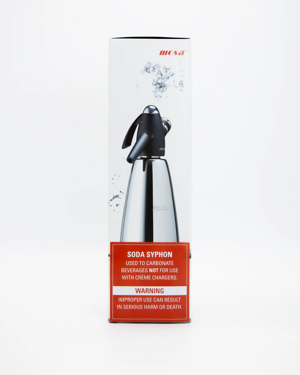 MOSA Classic Soda Siphon Stainless Steel 1 Litre - Black - Image 2