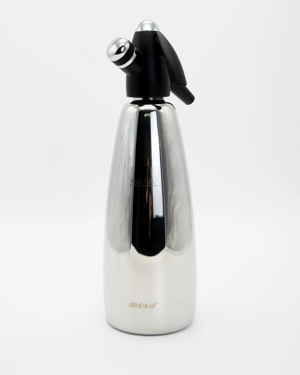 MOSA Classic Soda Siphon Stainless Steel 1 Litre - Black - Image 3