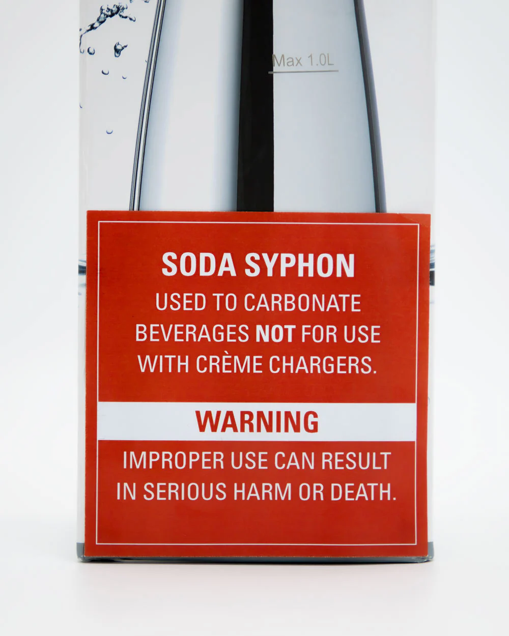 MOSA Classic Soda Siphon Stainless Steel 1 Litre - Black - Image 4
