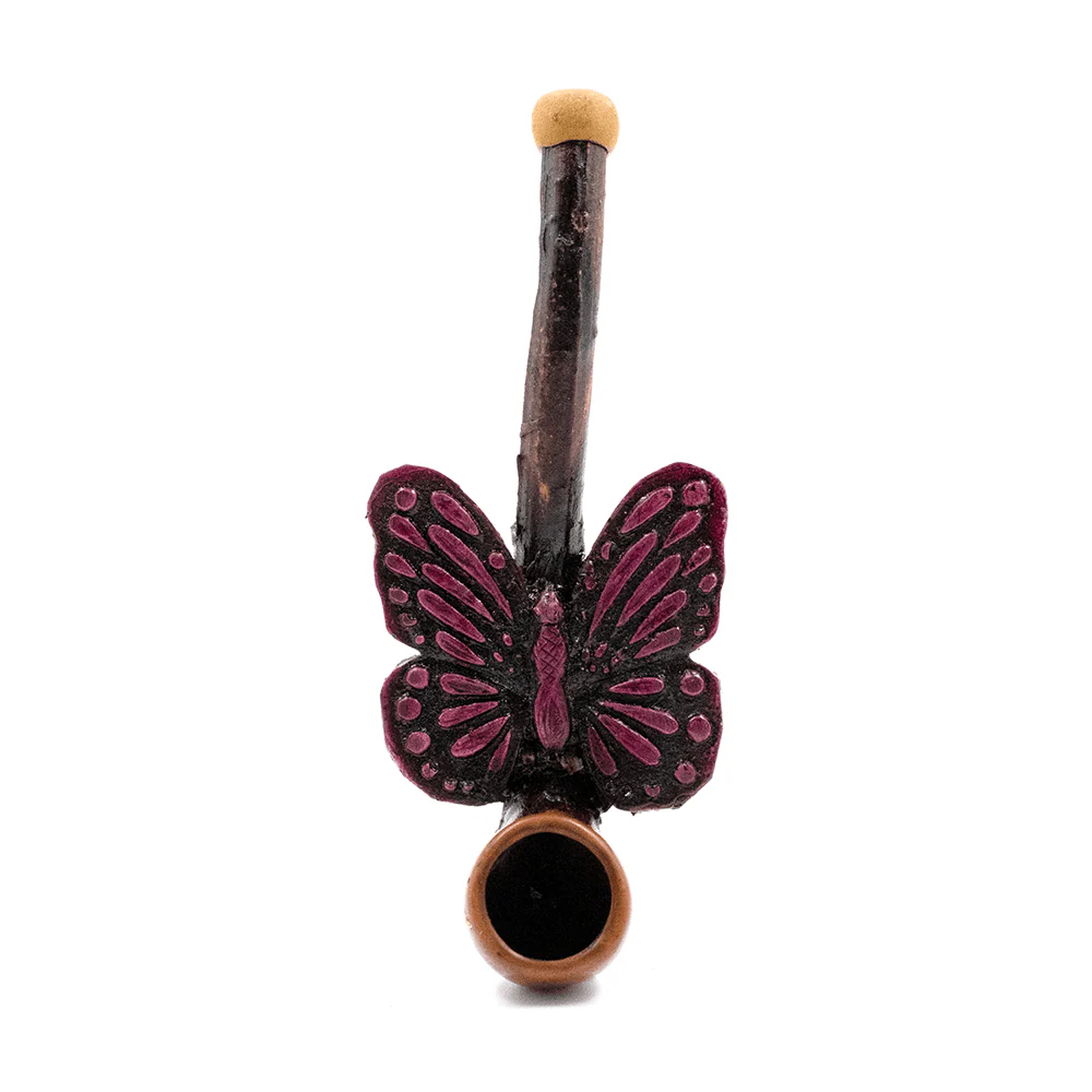 PIPE - BUTTERFLY PRUPLE HAND CRAFTED 12cm - Image 2