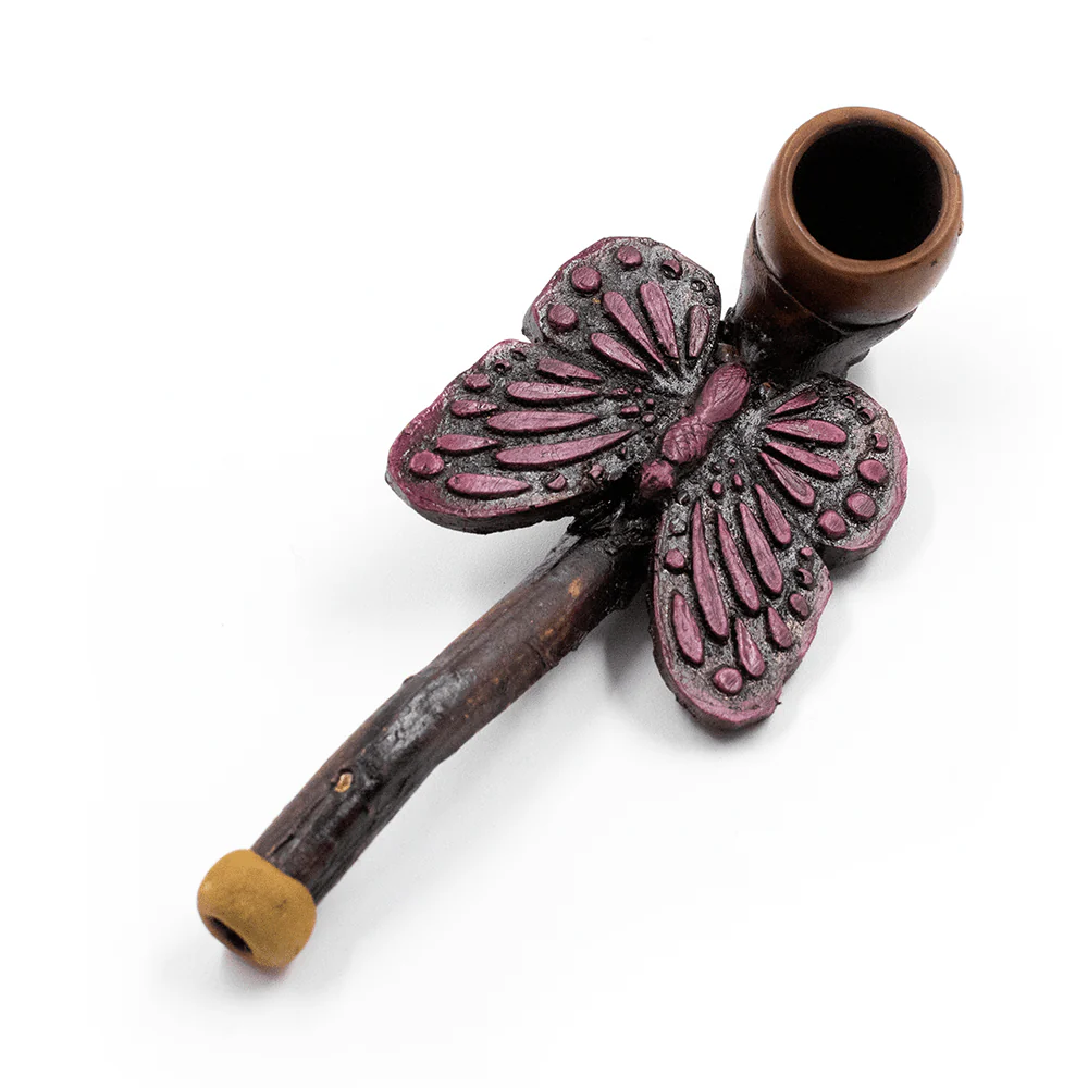 PIPE - BUTTERFLY PRUPLE HAND CRAFTED 12cm - Image 3
