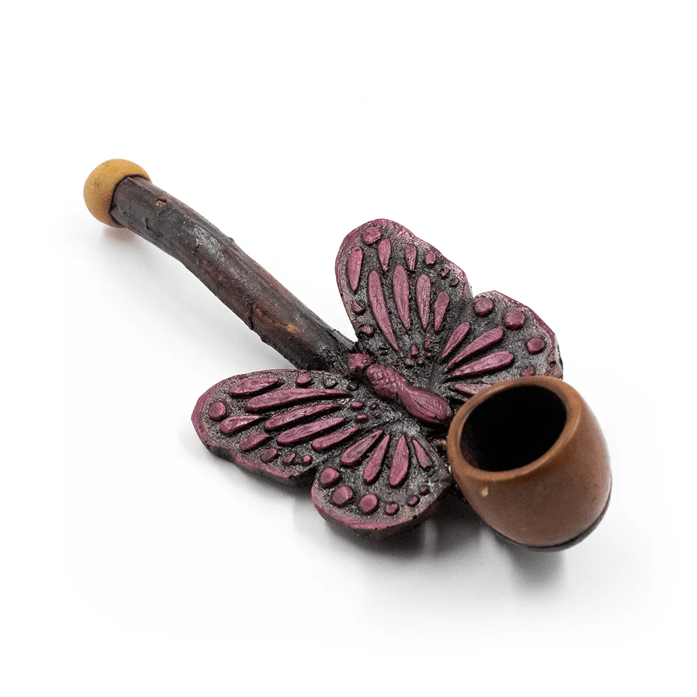 PIPE - BUTTERFLY PRUPLE HAND CRAFTED 12cm - Image 4