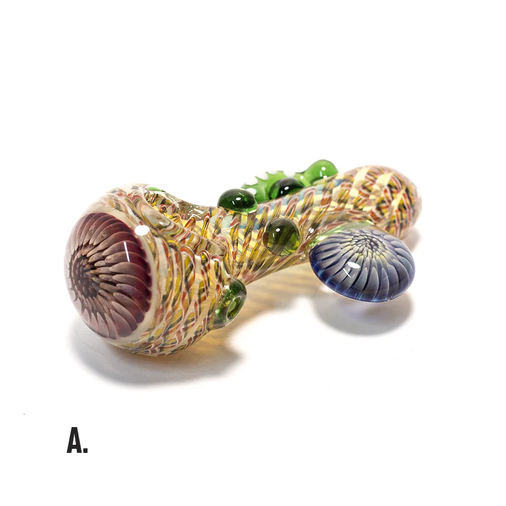 PIPE - GLASS DRY TENTACLE WITH ROUND TAB VARIOUS COLOURS - Image 3