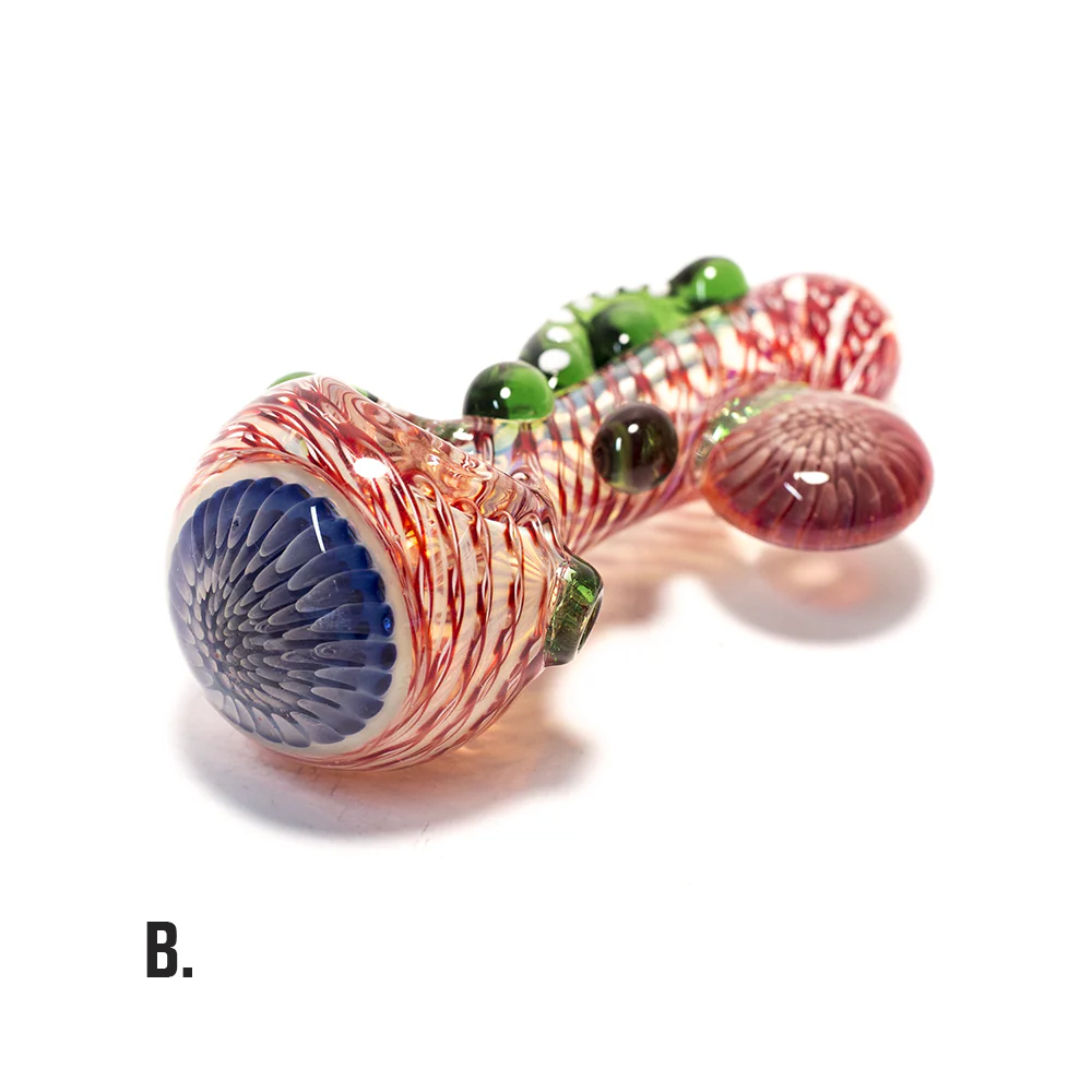 PIPE - GLASS DRY TENTACLE WITH ROUND TAB VARIOUS COLOURS - Image 4