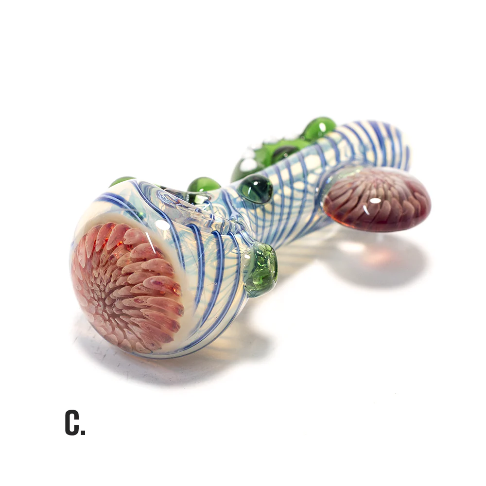 PIPE - GLASS DRY TENTACLE WITH ROUND TAB VARIOUS COLOURS - Image 5