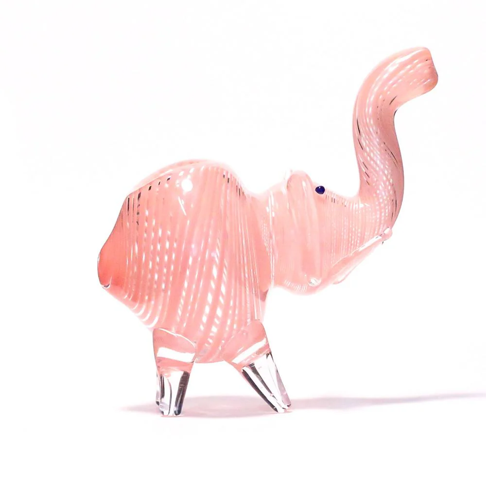 PIPE - GLASS ELEPHANT PINK SWIRLS - Image 4