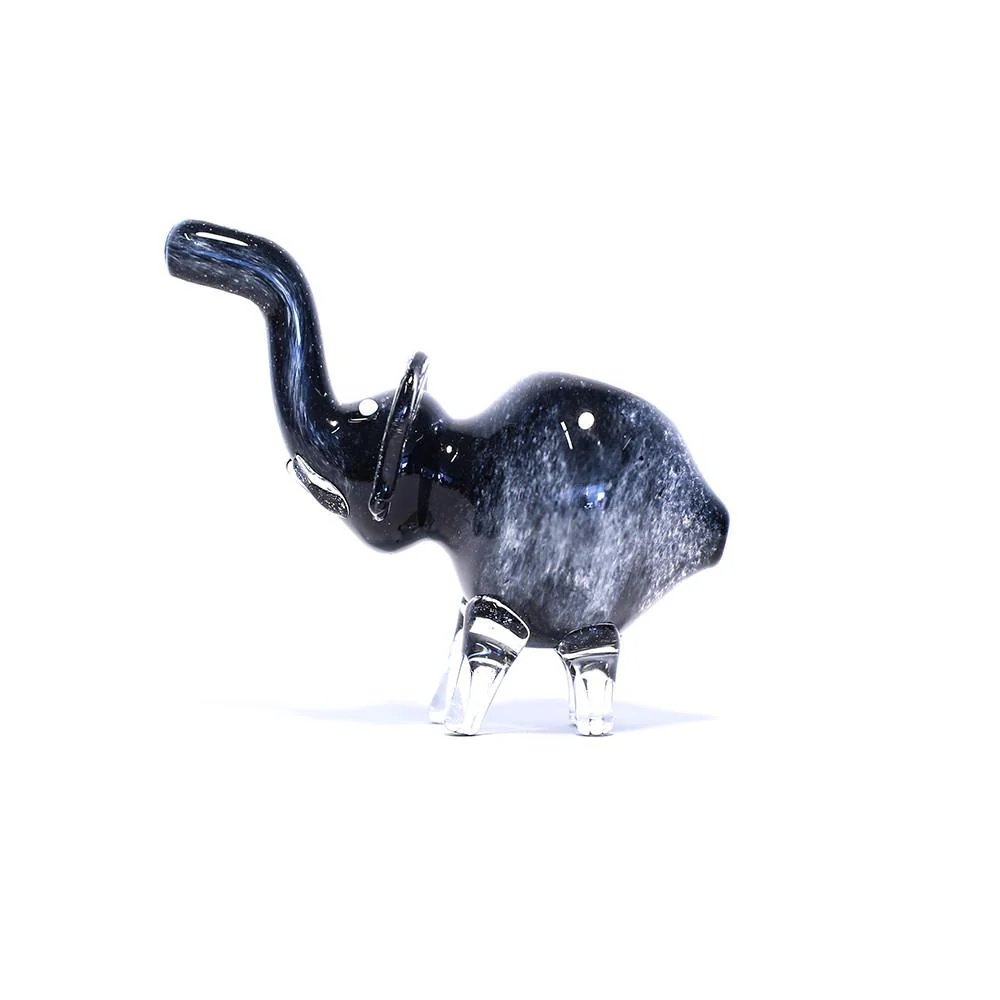 PIPE - GLASS ELEPHANT SOLID BLACK - Image 4