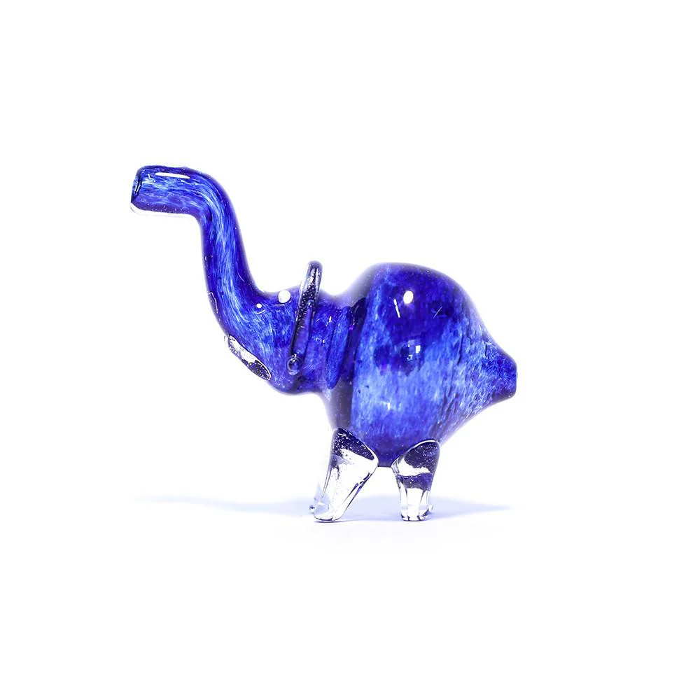 PIPE - GLASS ELEPHANT SOLID ROYAL BLUE - Image 4