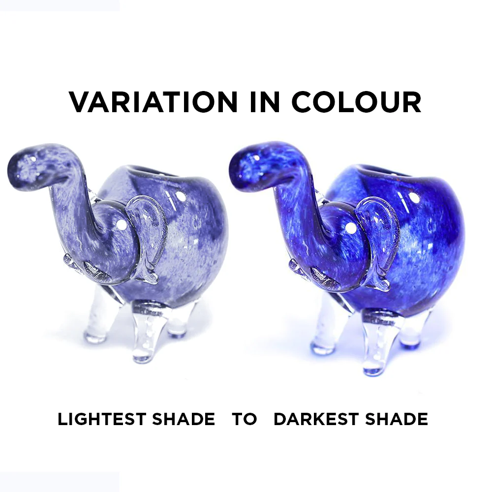 PIPE - GLASS ELEPHANT SOLID ROYAL BLUE - Image 5